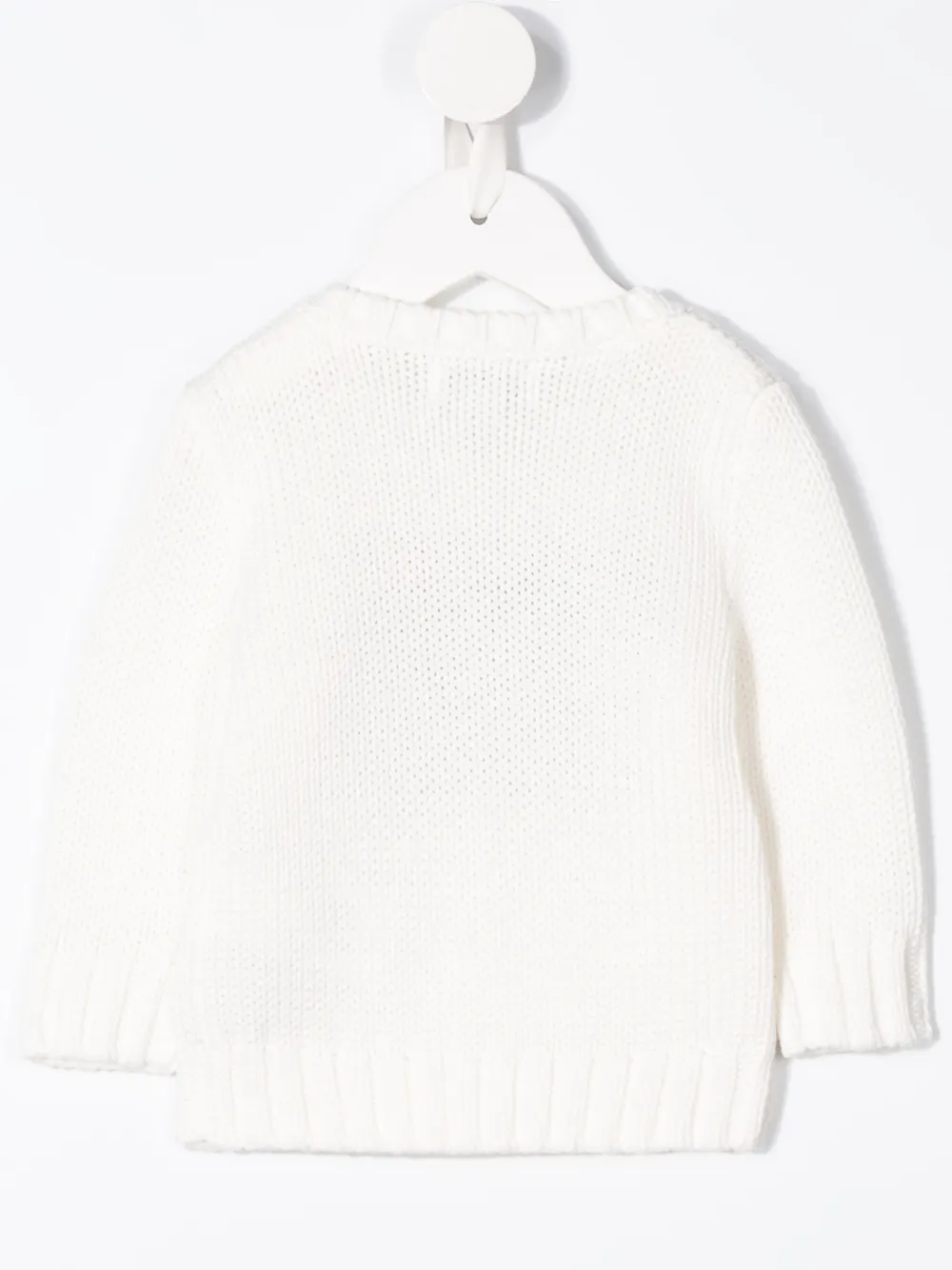 Вязаный джемпер с принтом POLO RALPH LAUREN KIDS, белый — фото 2
