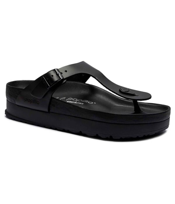 Кожаные пляжные тапочки gizeh flex exq lena Birkenstock, черный