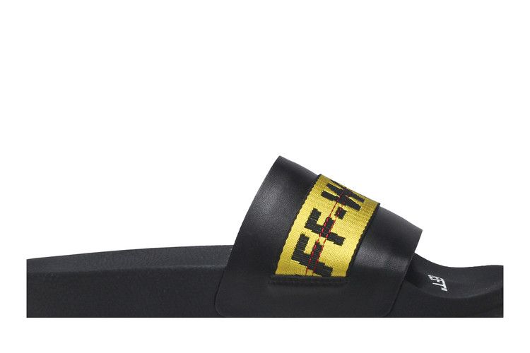 Шлепанцы Off-White Industrial Sliders, Black Yellow F/W 2019 — фото 2