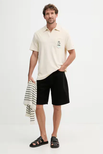 Поло из эластичного хлопка SUMMER Tommy Hilfiger, бежевый — фото 2