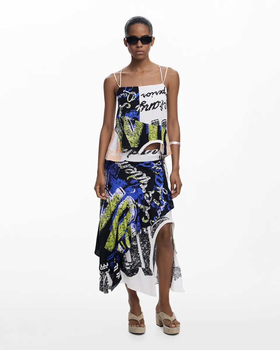 

Асимметричная юбка Desigual, черный
