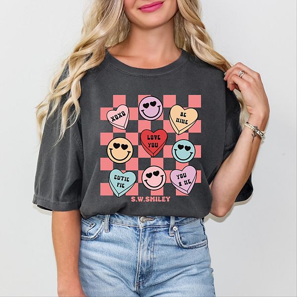 

SWSmiley candy heart smile solid - женская футболка с принтом Simply Sage Market, Pepper