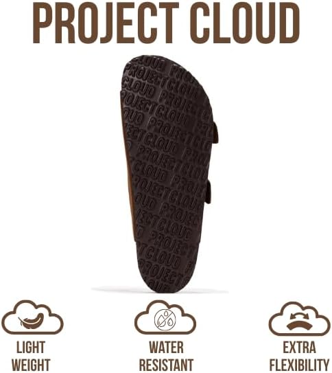 Мужские сандалии Project Cloud из 100 натуральной кожи с амортизирующей стелькой из натуральной пробки, сандалии с двумя ремешками и пряжками, летние нескользящие (Heritage), шоколадный — фото 4