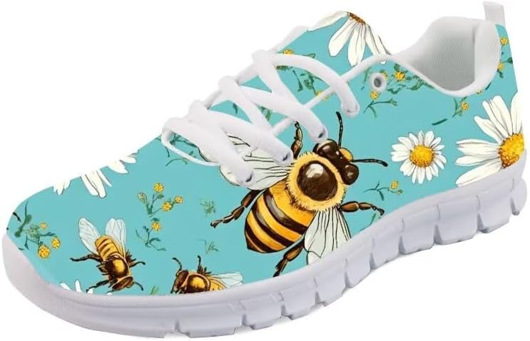 

Кроссовки Forchrinse с милым рисунком мопса, спортивные, для бега и занятий в спортзале, унисекс, легкие, на шнуровке, спортивные кроссовки, Bee Daisy