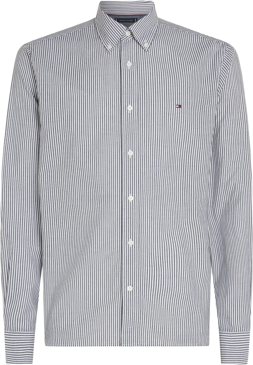 

Рубашка с длинным рукавом Tommy Hilfiger Big & Tall "BT-NAT. SOFT EASY STR RF SHIRT-B", большие размеры с вышивкой логотипа, белый