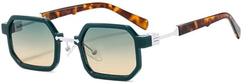 

Женские солнцезащитные очки в стиле панк, маленькие, двухцветные, с защитой от УФ-излучения UV400, мужские солнцезащитные очки с градиентным покрытием MTZJH, Green Green Tea