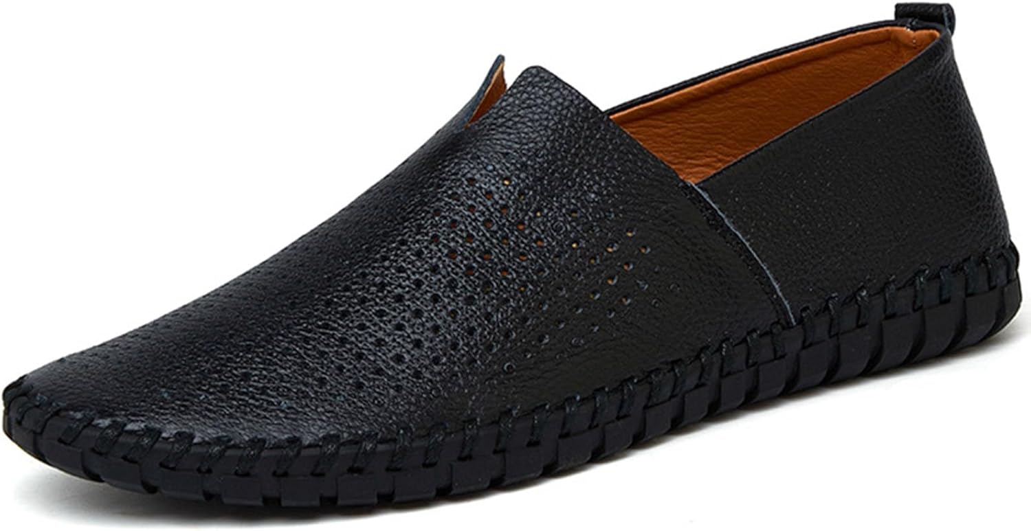 

Мужские ретро мокасины из кожи с ручной строчкой, мягкой подошвой, модные, повседневные, удобные, мягкие, противоскользящие прогулочные туфли Vannida, черный