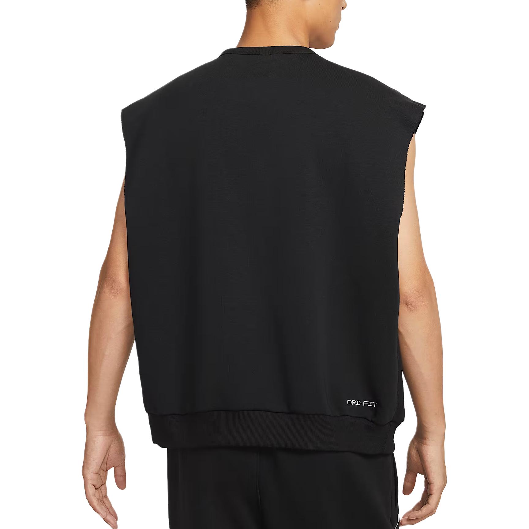 Nike Мужские майки Dri Fit черный/светлый айвори уайт — фото 4