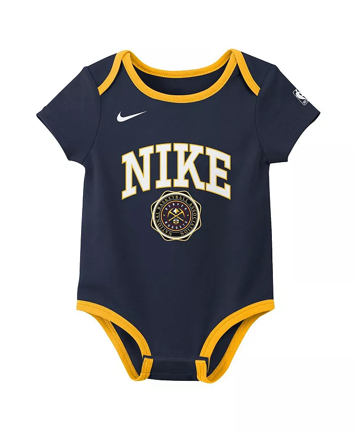 Новорожденный комплект из 2 боди Denver Nuggets Just Do It в цвете Navy/Black Nike — фото 2