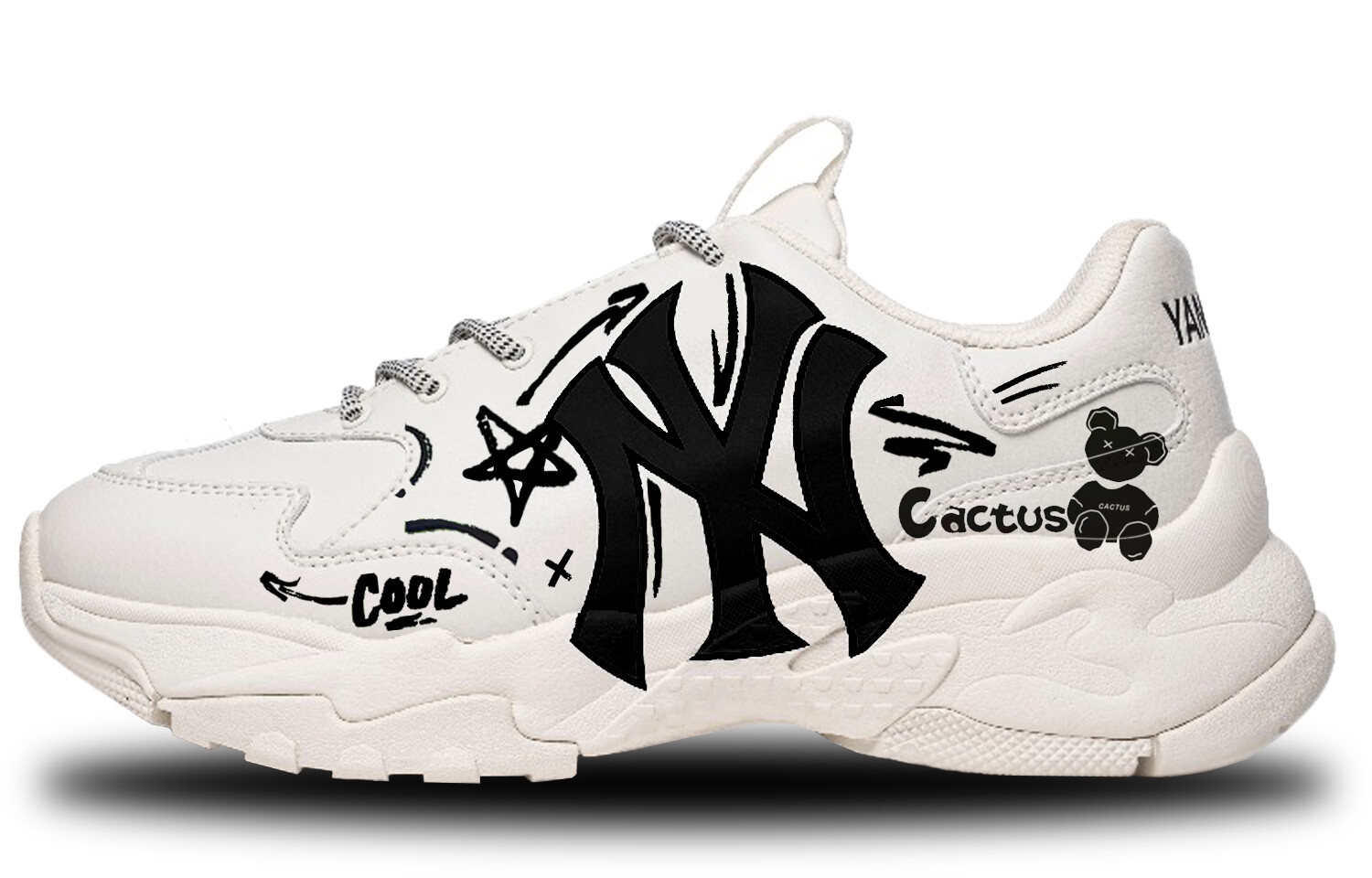 

Кроссовки MLB Big Ball Chunky Chunky Sneakers Unisex Low-top Black, белый