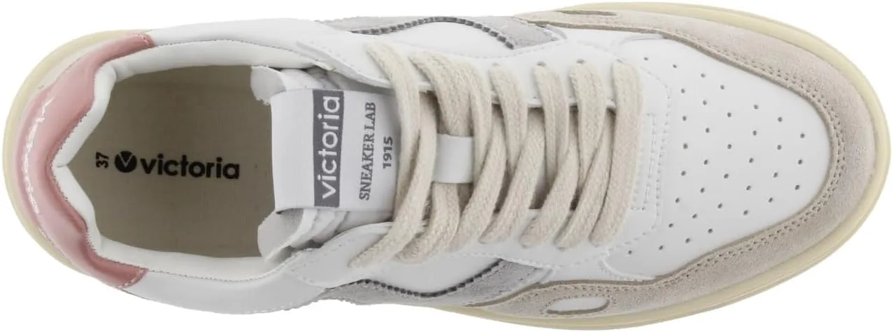Кроссовки Victoria Low-Top Unisex Seul Leather Effect & Colored & Split Leather Parts in Contrast 1257101 для взрослых, розовый — фото 4