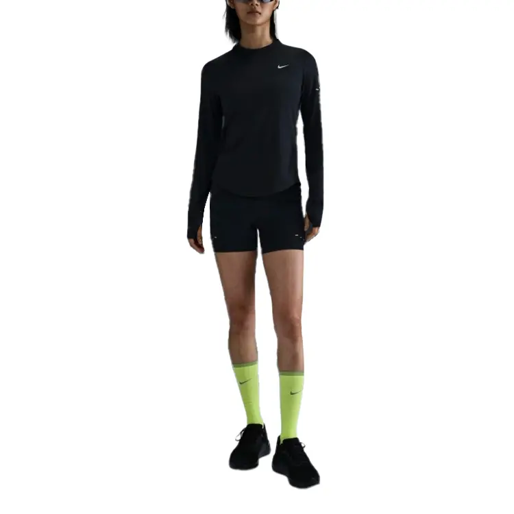 Женская беговая майка Swift Dri FIT Uv с длинными рукавами и круглым вырезом Nike, черный — фото 3