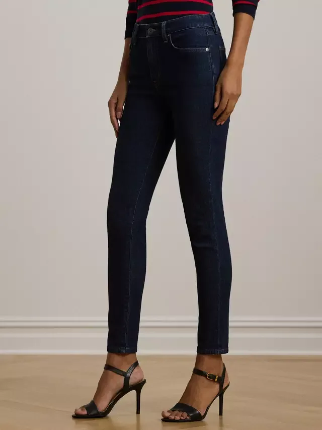 Джинсы Lauren с высокой посадкой и зауженными штанинами до щиколотки Ralph Lauren, Dark Blue — фото 3