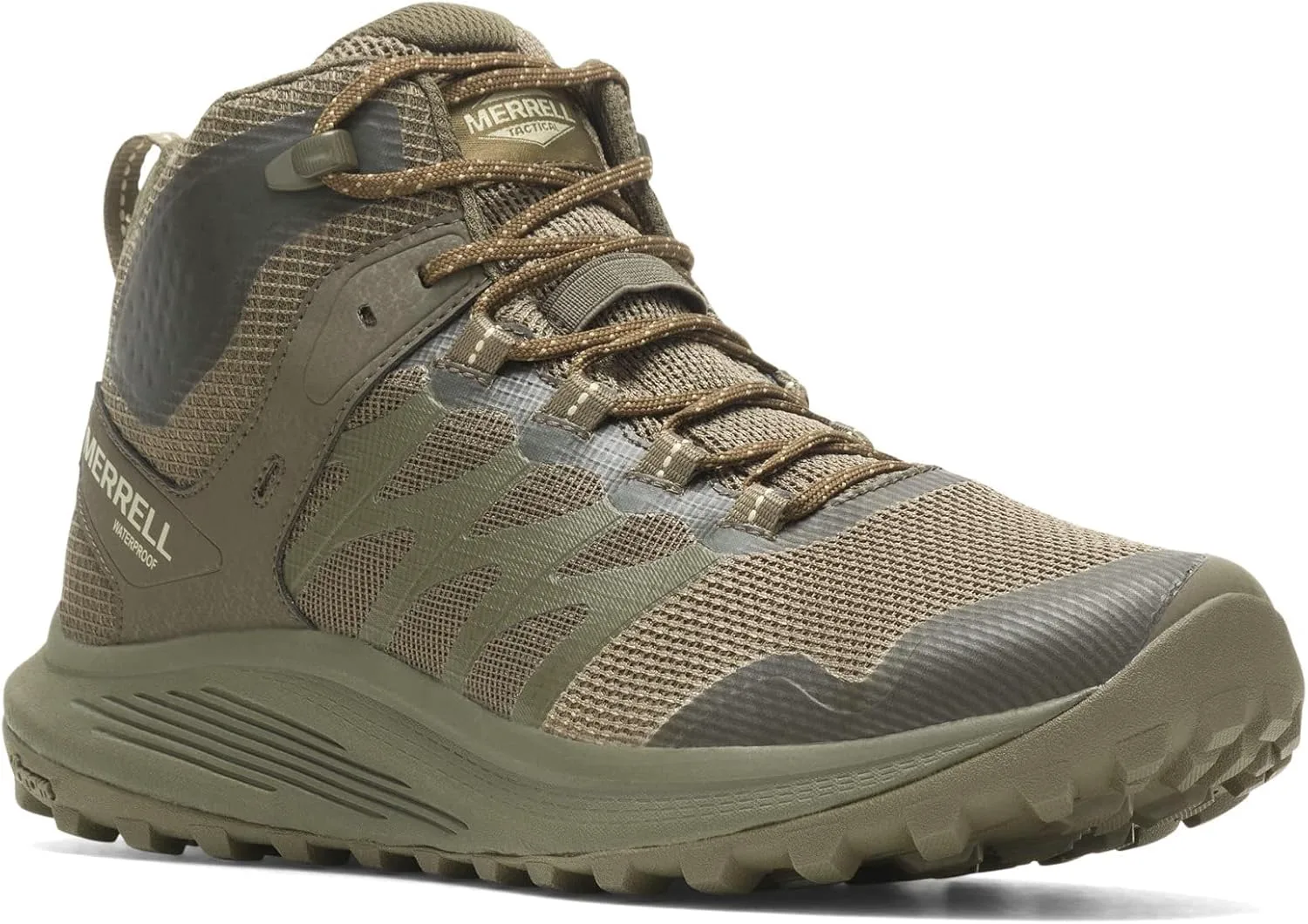 Мужские ботинки Merrell Nova 3 Tactical Mid Waterproof, темно-оливковый — фото 3