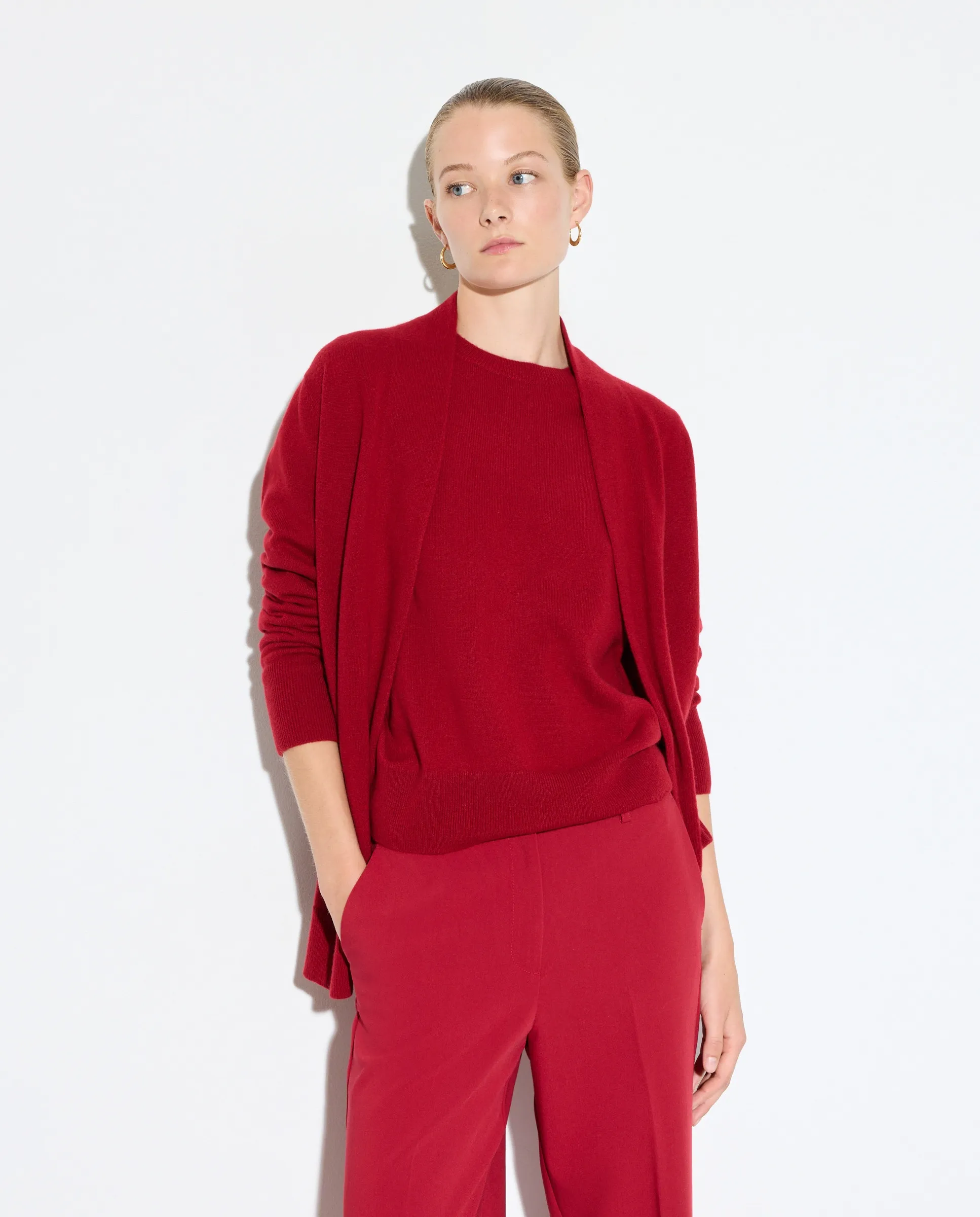 

Женская однотонная расслабленная куртка Woman El Corte Inglés, бордовый, Красный, Женская однотонная расслабленная куртка Woman El Corte Inglés, бордовый