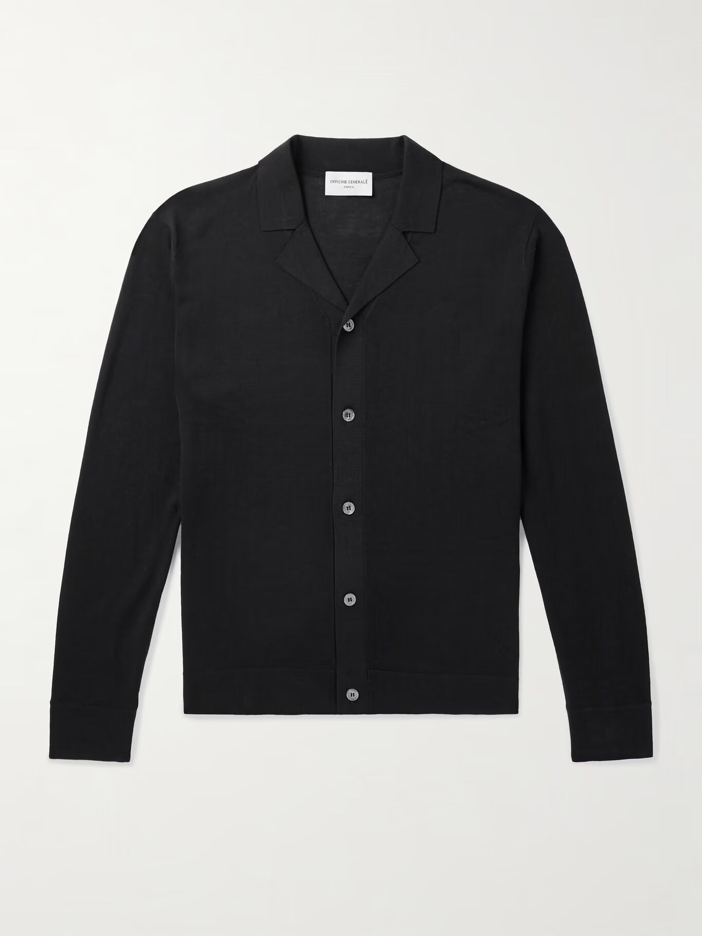 

Кардиган Keaton Camp-Collar из лиоцелла, хлопка и шелка OFFICINE GÉNÉRALE, черный