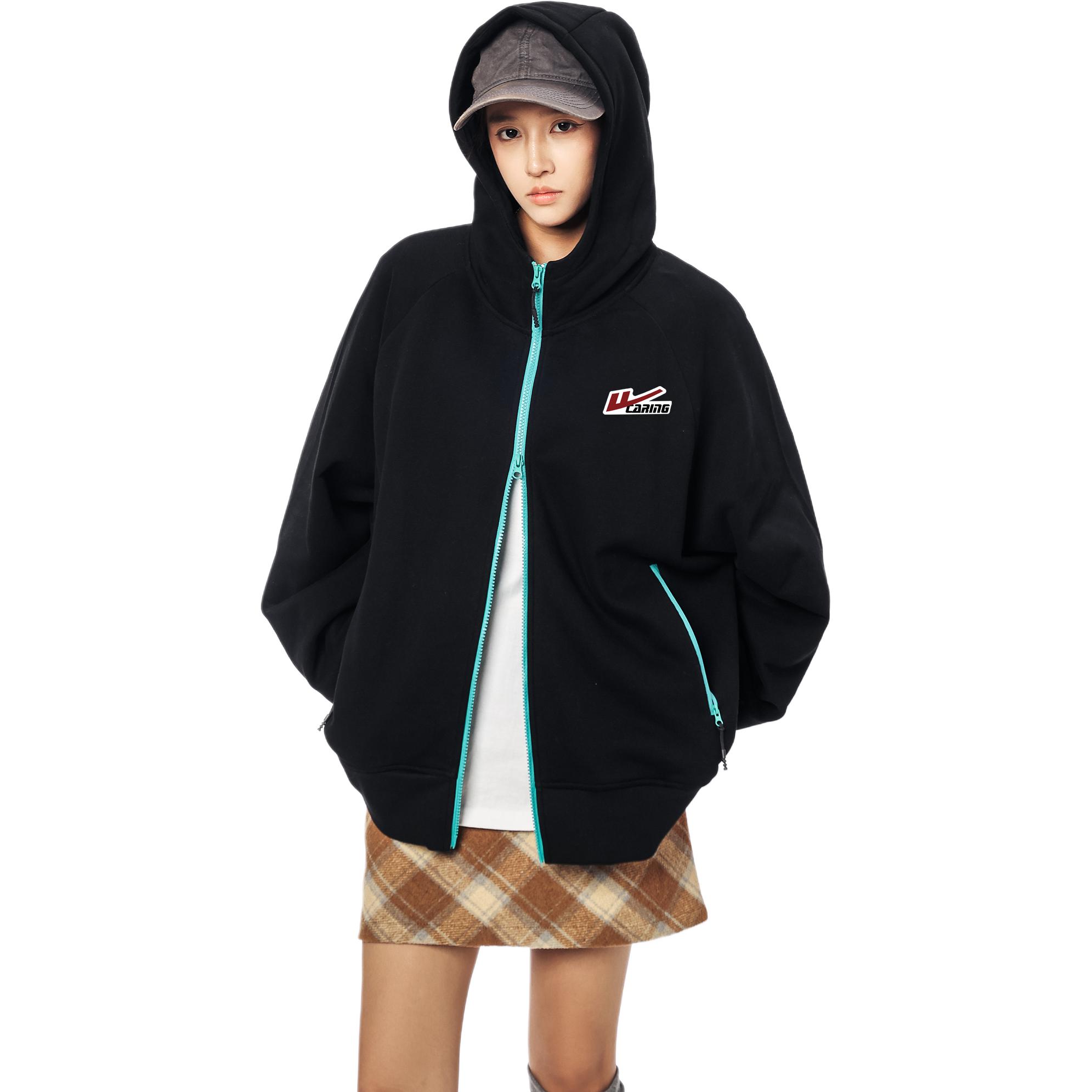 

Толстовка женская худи кардиган Moderate WARRIOR, черный (diy badge)