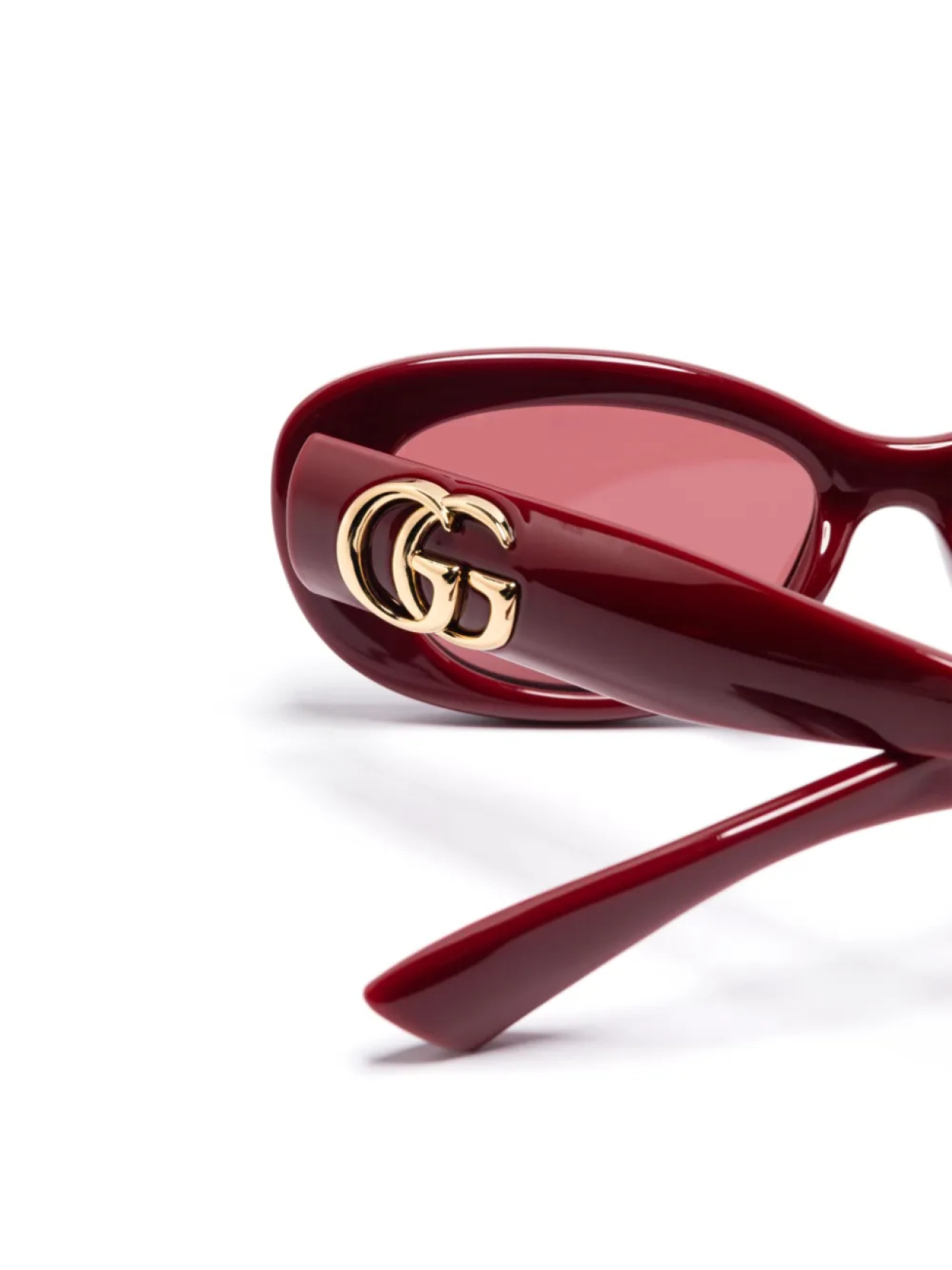 Солнцезащитные очки Gucci Eyewear в овальной оправе, красный — фото 3