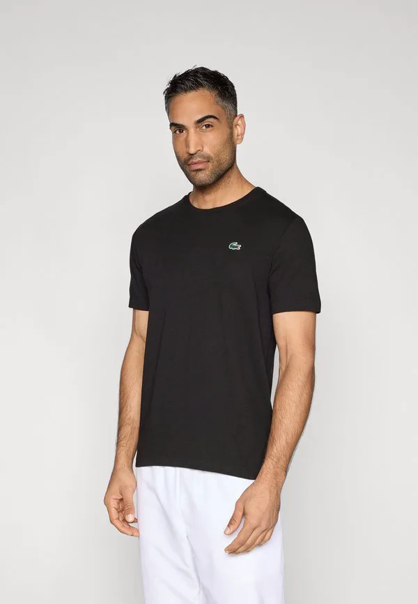 Спортивная футболка double croc Lacoste Sport, Black/Lambs Lettuce — фото 3