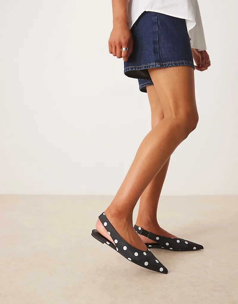 Балетки Linford с открытой пяткой в горошек от ASOS DESIGN — фото 4