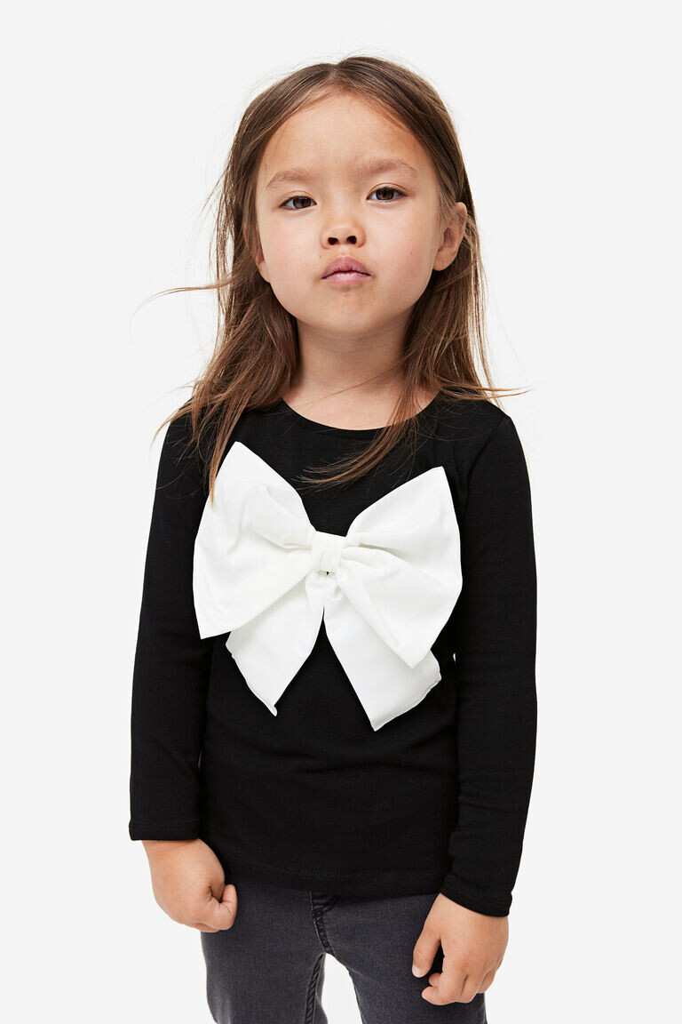 

Топ из джерси с аппликациями H&M, черный