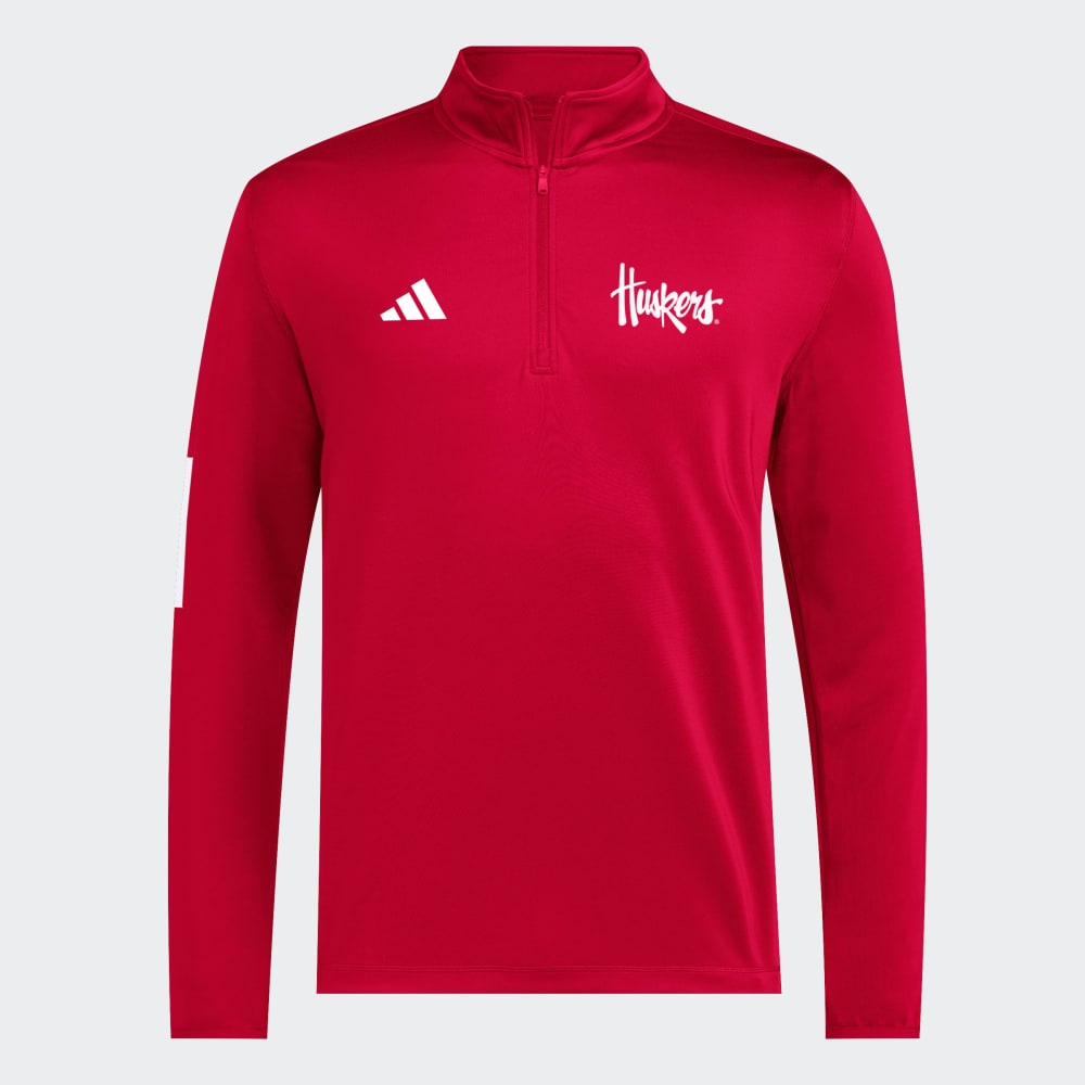 

Толстовка Adidas Nebraska Cornhuskers Coaches Script 1/2 Zip, цвет Team Power Red/White/Ncaa-Neb-7n2