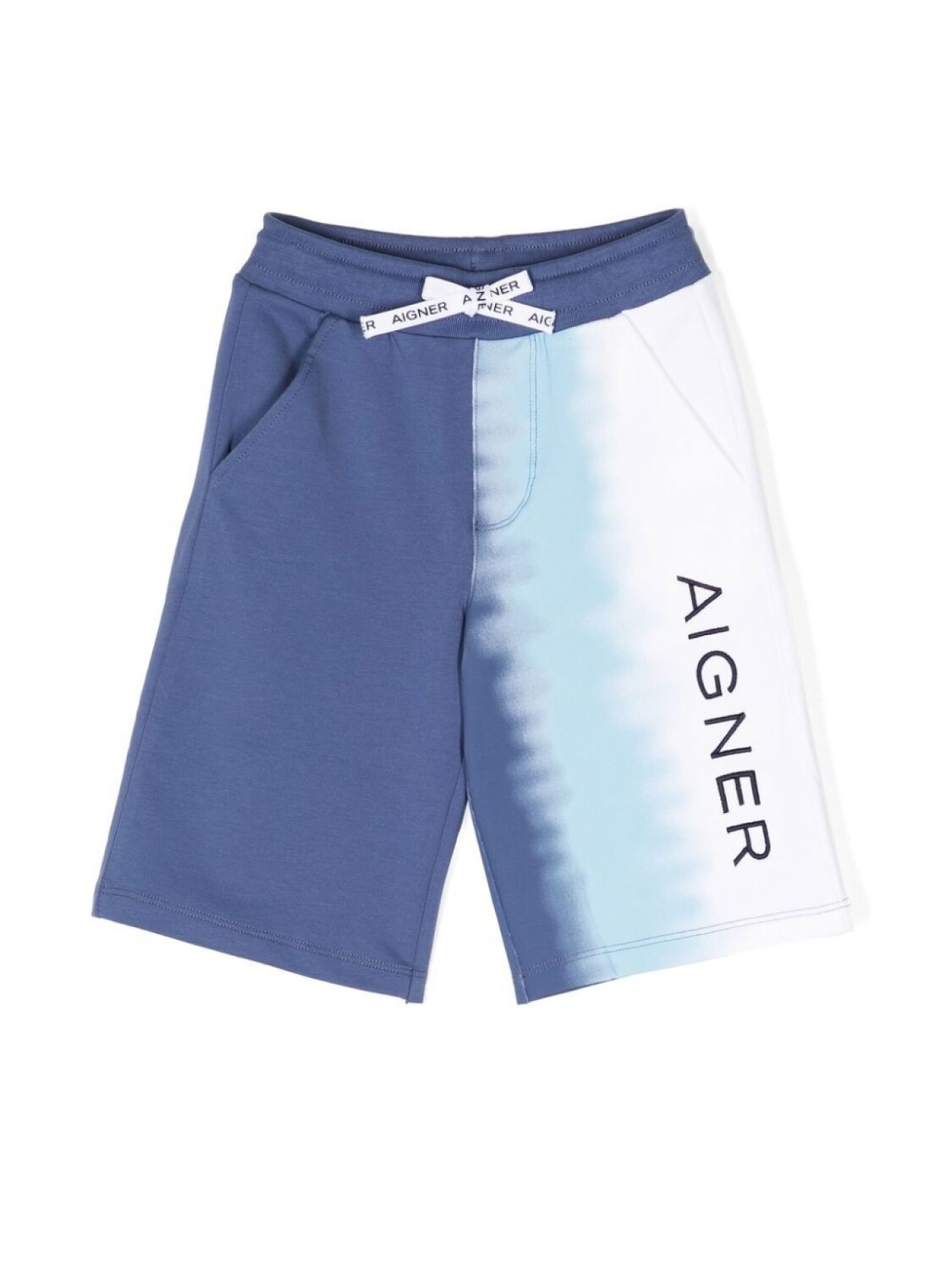 

Шорты с вышитым логотипом и принтом тай-дай Aigner Kids, синий