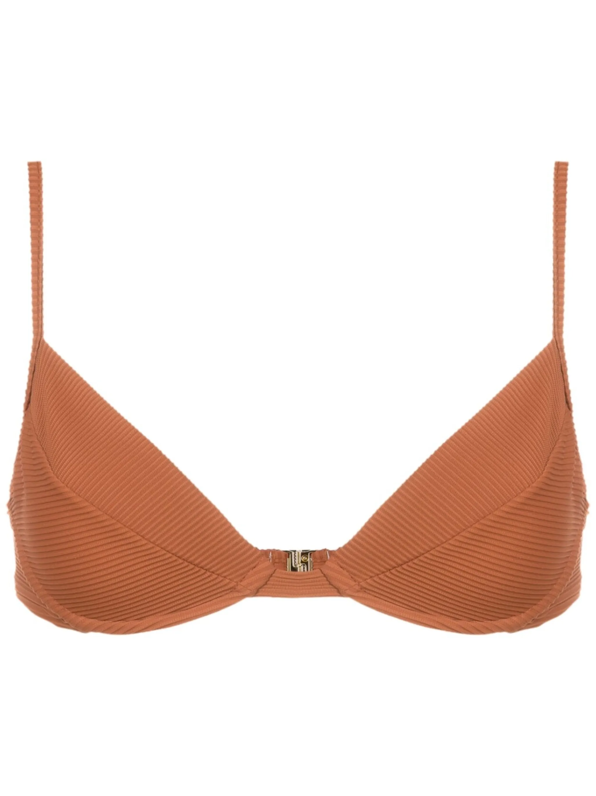 

Топ бикини с треугольными чашками в рубчик Lenny Niemeyer, коричневый