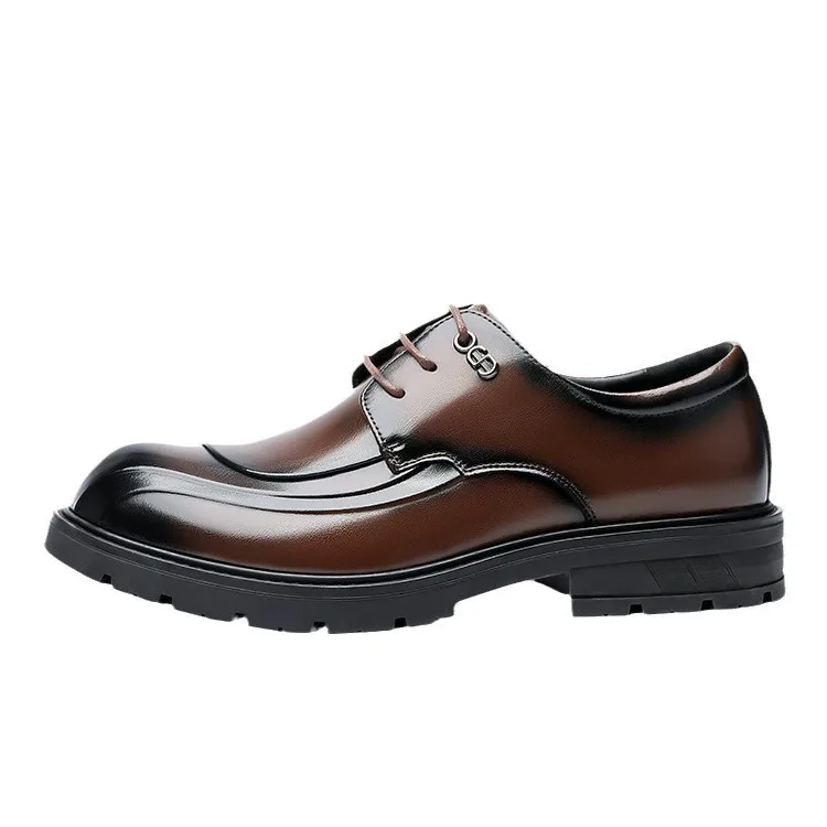 Мужские повседневные туфли low top LUNMADENG, Brown Lace-Up