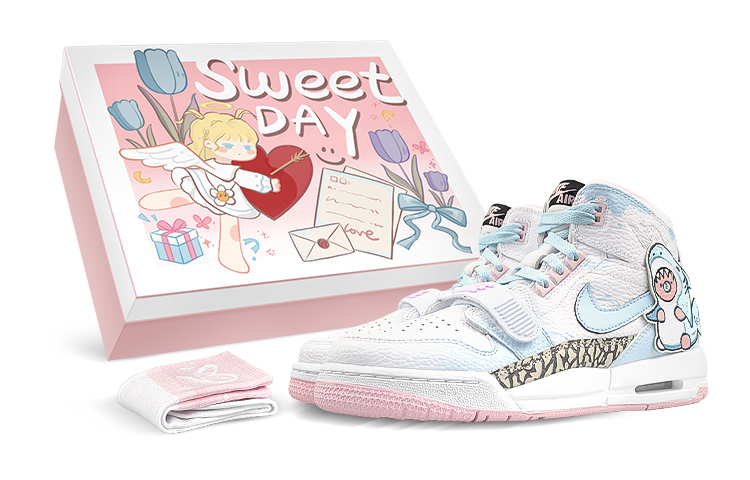 

Кроссовки Jordan Legacy 312 Vintage Basketball Shoes Women's High-top White/pink/blue, белый