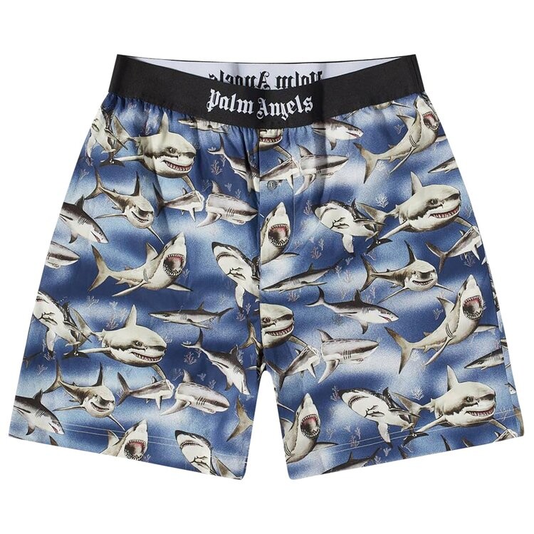 

Шорты Palm Angels Sharks Easy Shorts, цвет Blue Black