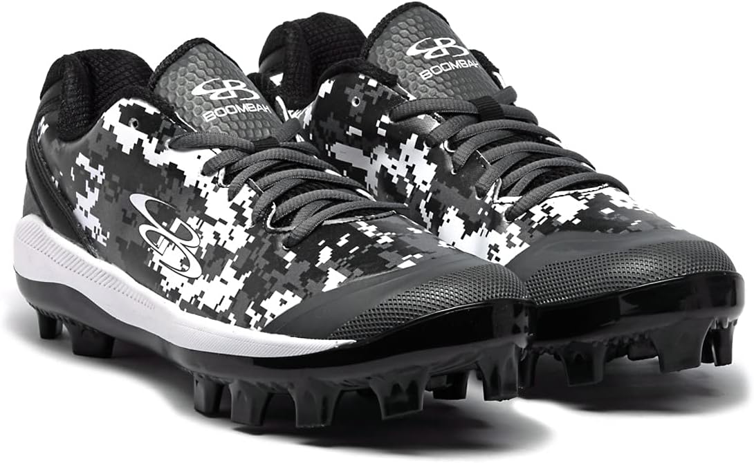 Мужские бутсы Boombah Dart Digi Camo с литой подошвой - несколько цветов - несколько размеров, белый/черный/угольный — фото 4