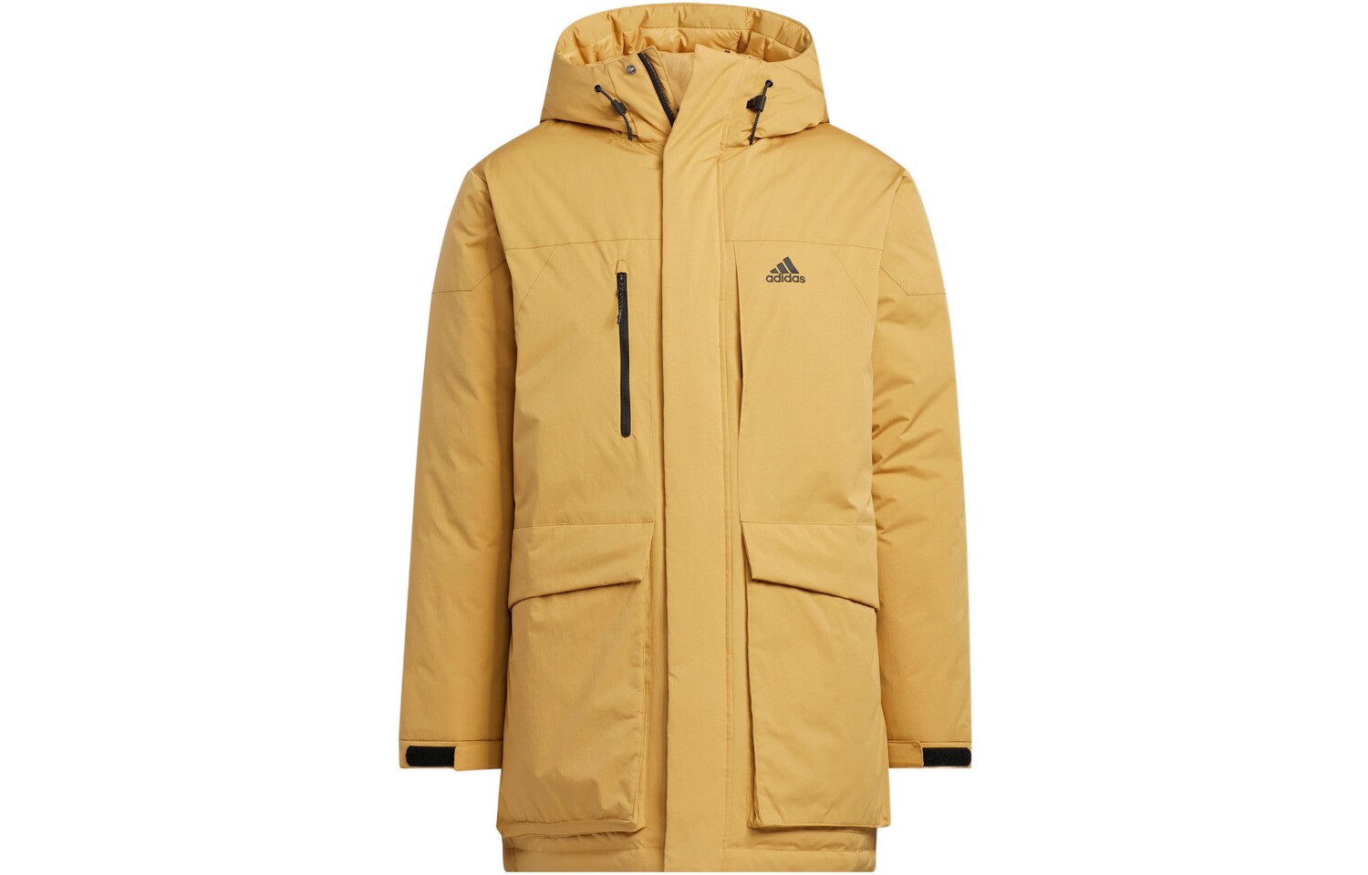 

Пуховик мужской Adidas с накладными карманами, желтый
