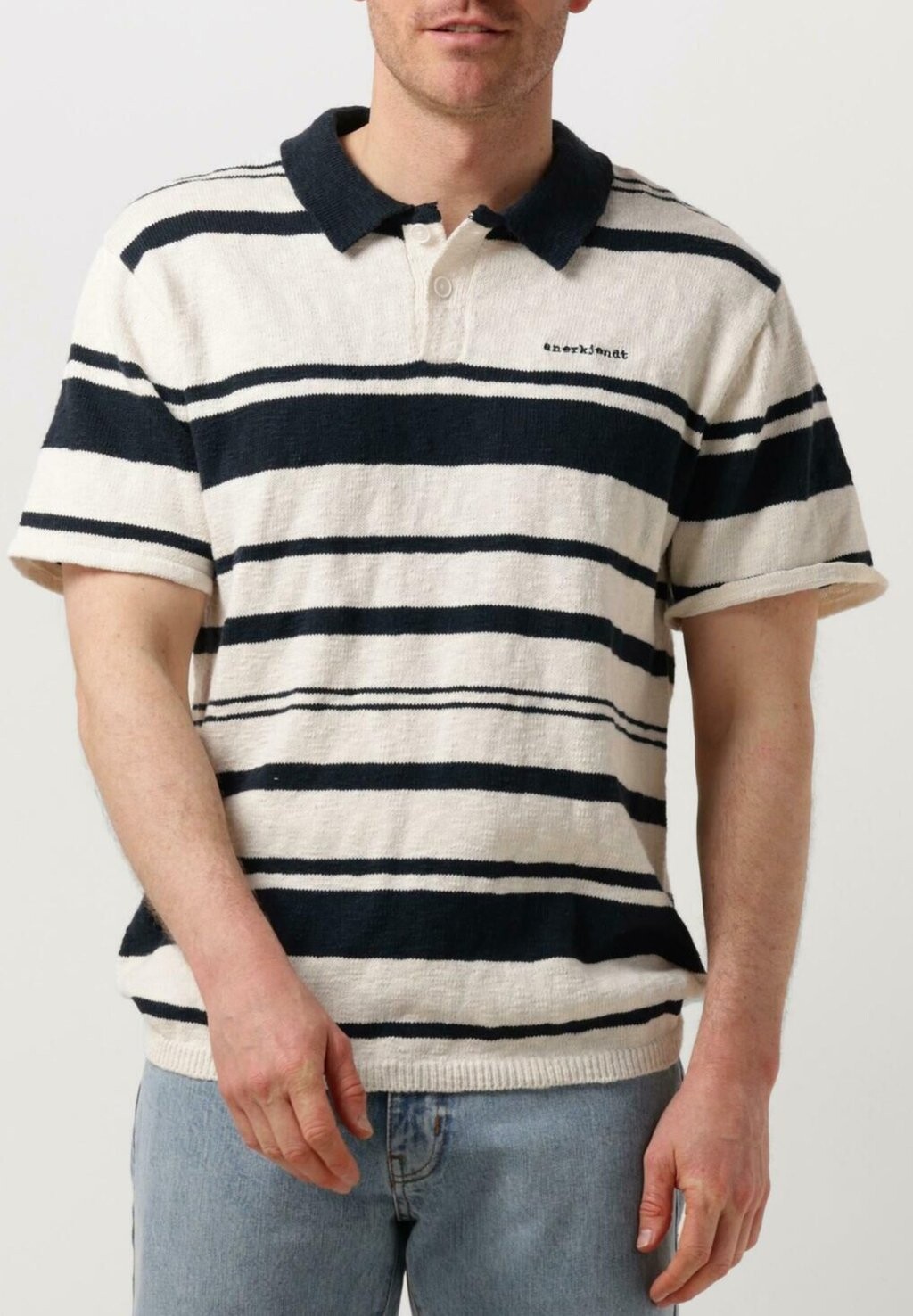 

Рубашка поло AKSOFUS STRIPE Anerkjendt, кремовый