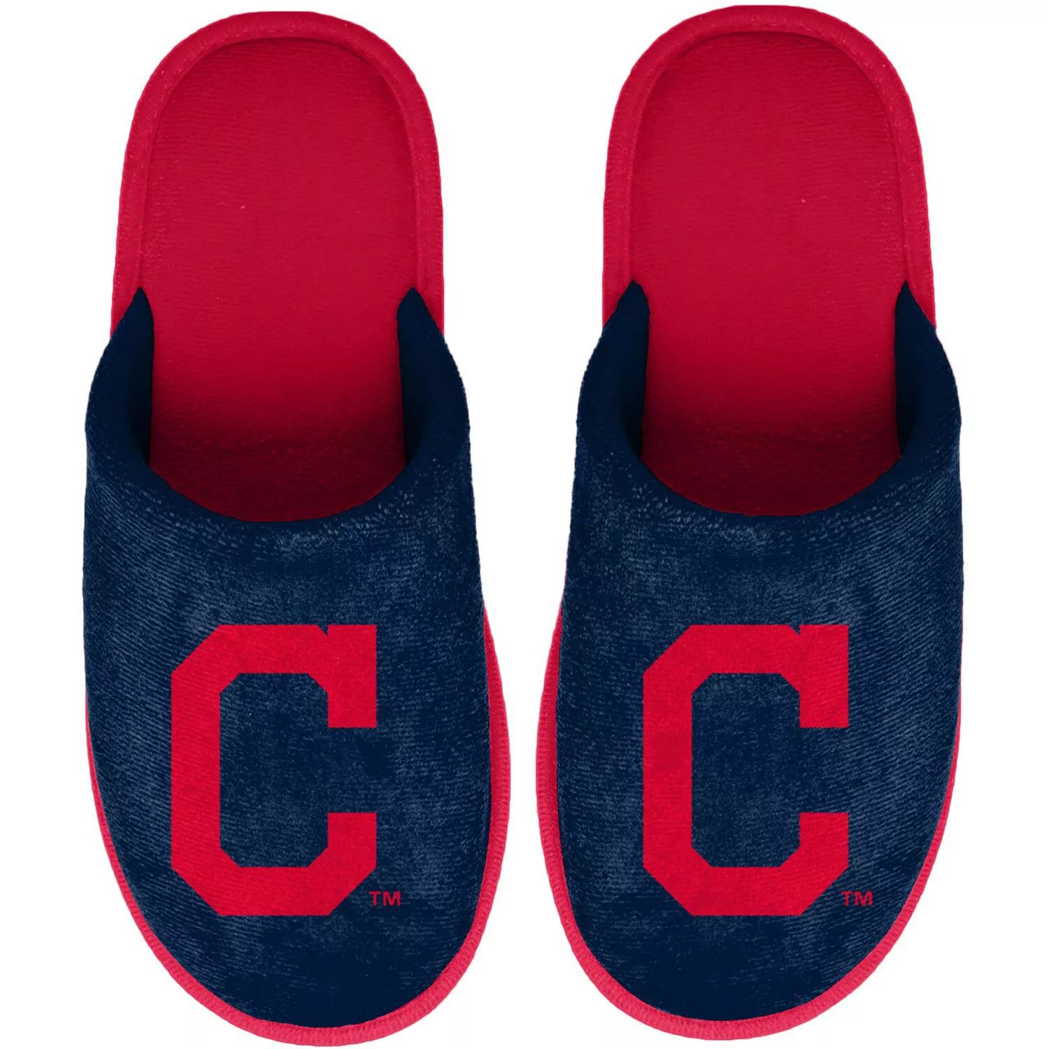 

Молодежные тапочки FOCO Navy Cleveland Indians с большим логотипом Unbranded