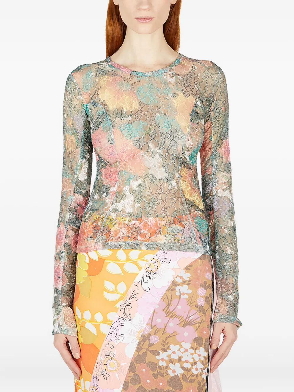 

Блузка с цветочным принтом Rave Review, зеленый