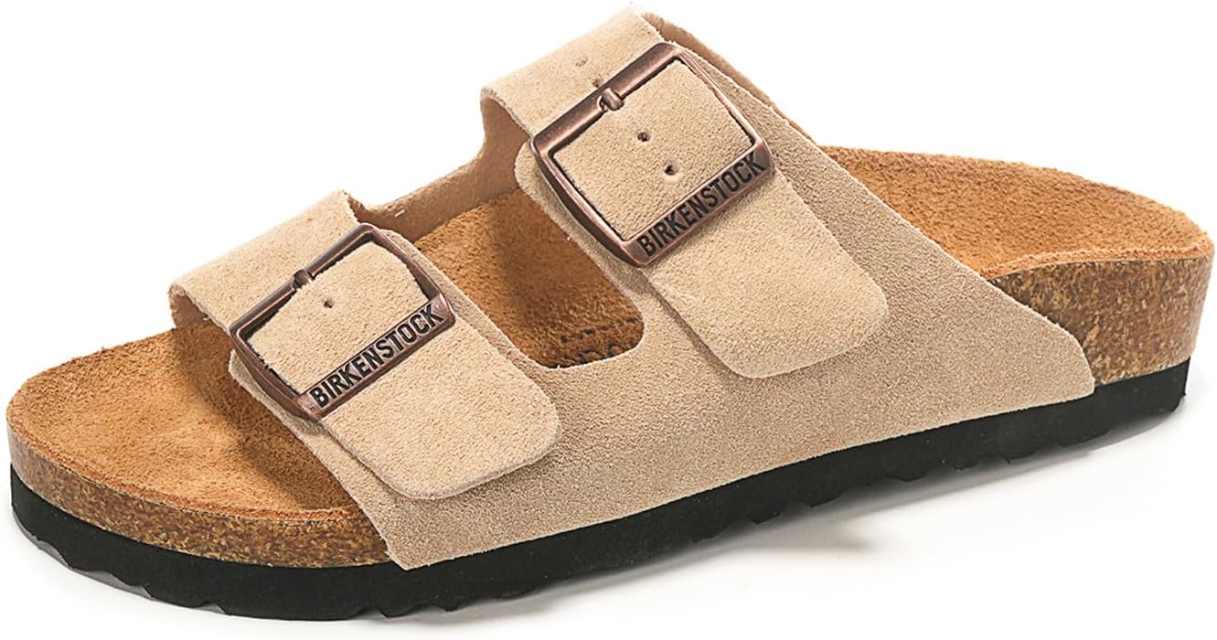 

Мужские сандалии ZhuoDrow с пробковой стелькой, с дополнительным комфортом, регулируемой пряжкой и поддержкой свода стопы, Nude【suede 】330-1