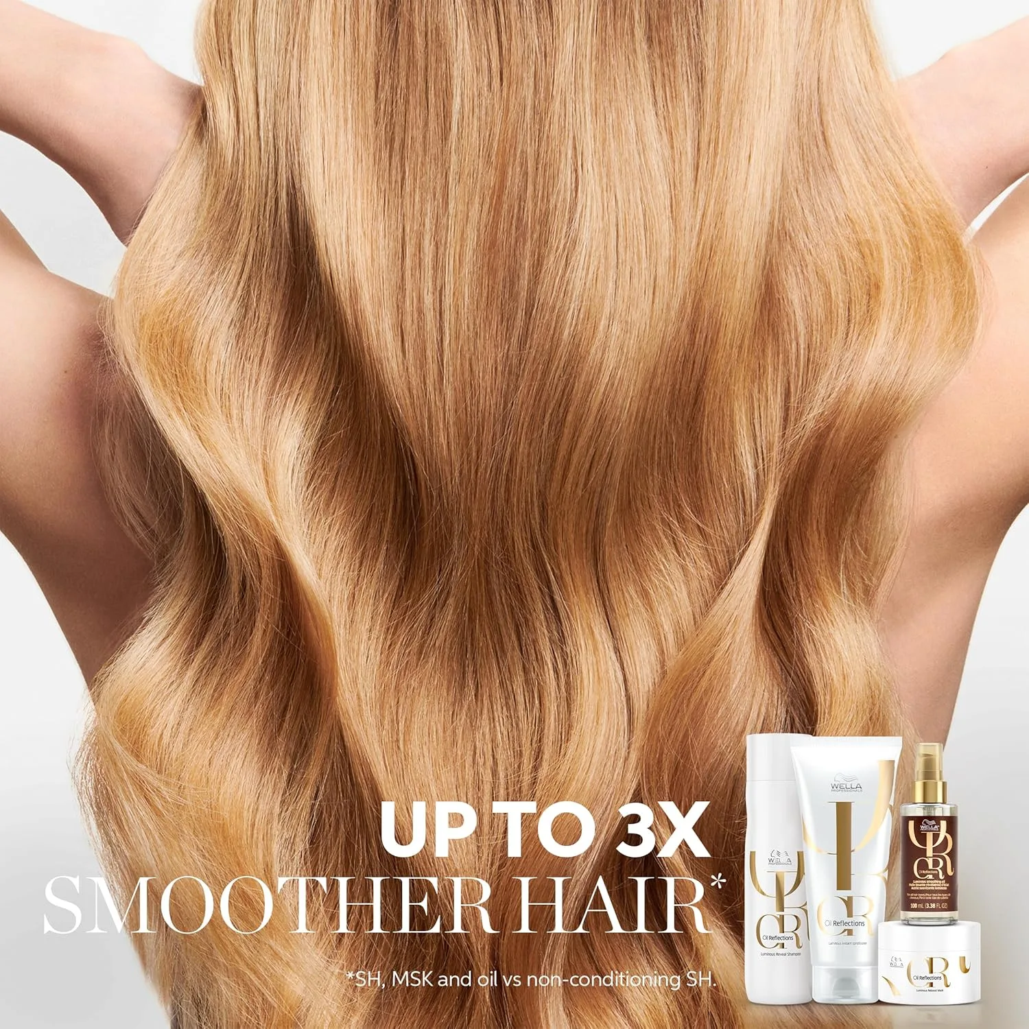 Wella Professionals Oil Reflections Luminous Smoothing + Reflective Luxury Hair Oil для гладкости и блеска, до 3 раз более гладкие волосы, антифриз, безопасно для окрашенных волос, для всех типов волос — фото 3