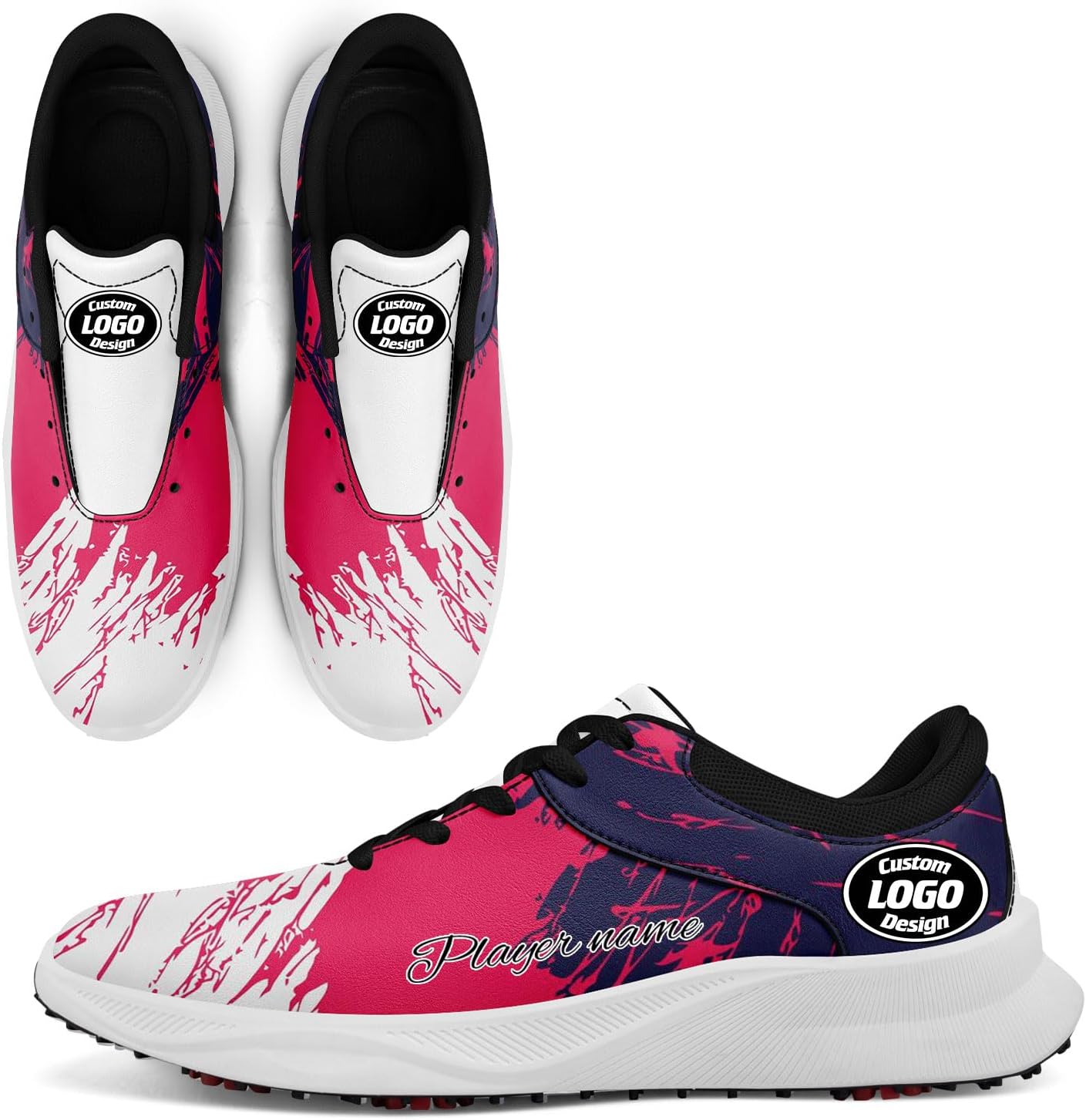 

Стильные кроссовки для гольфа с граффити для мужчин и женщин, камуфляжная расцветка, без шипов, вентилируемая подошва, возможность персонализации логотипом или именем, для занятий спортом на траве Coolcustomize, белый/черный/синий/розовый/темно-...