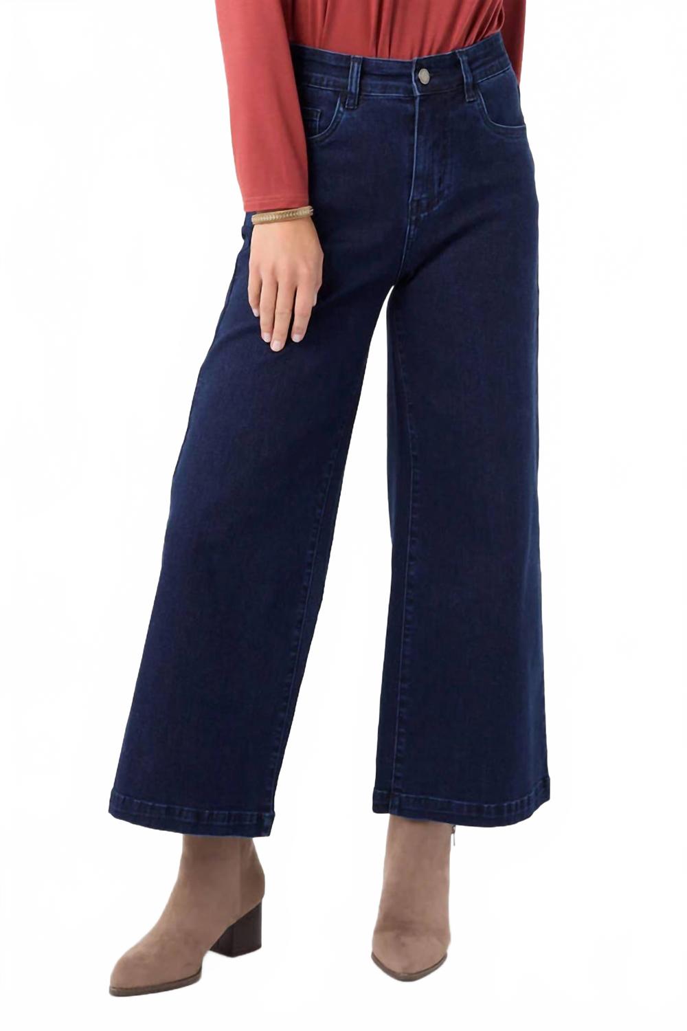 

COCO + CARMEN Укороченные джинсы цвета индиго с широкими штанинами Everstretch