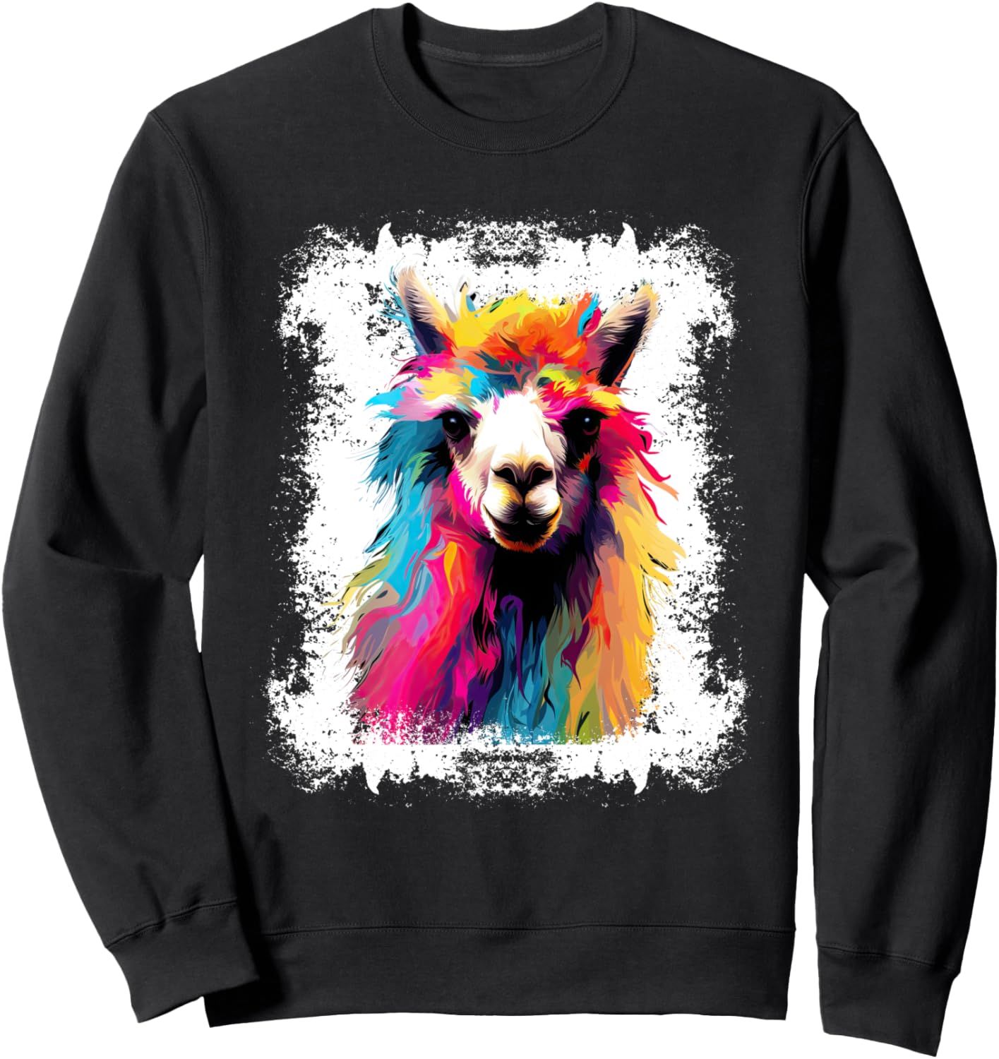 

Толстовка с изображением милой ламы и портретом альпаки, выполненным маслом Oil Print Animals, черный