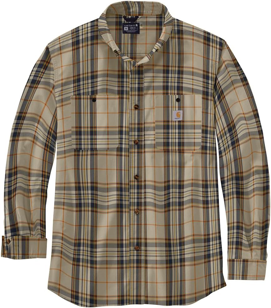 

Carhartt мужская рубашка с длинным рукавом, облегченная, свободного кроя, Rugged Flex, Oat Milk