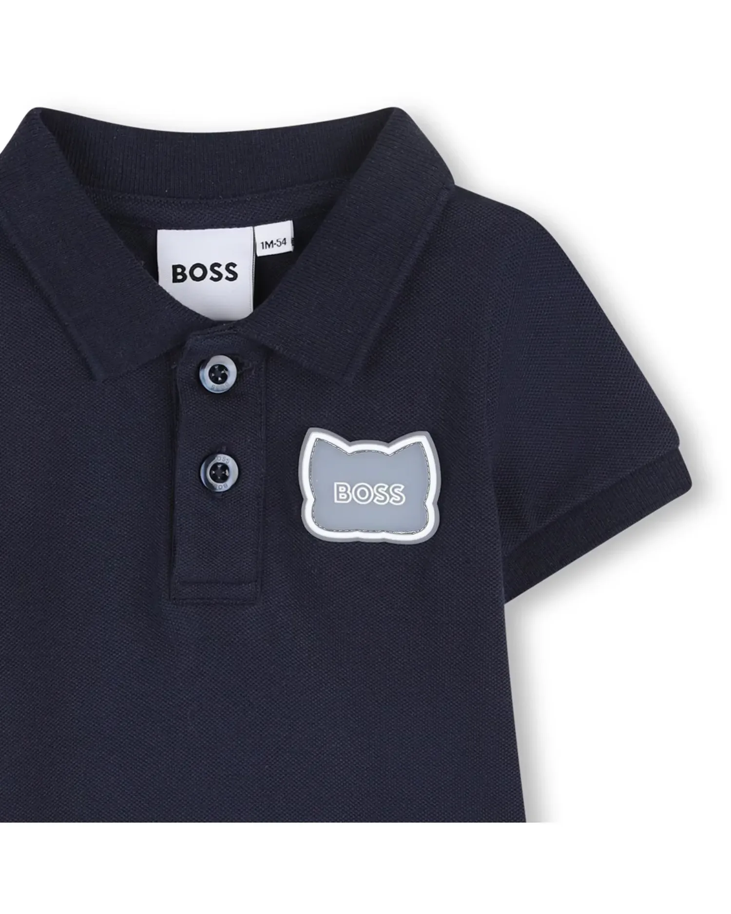 Комбинезон для мальчика с короткими рукавами, однотонный, хлопковый BOSS Kidswear, синий — фото 2