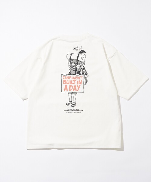 

Футболка с круглым вырезом и принтом на спине, свободного кроя, CAMP MAN FREAK'S STORE, белый