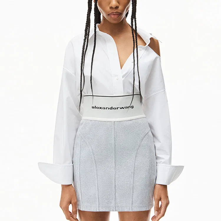 Юбка короткая повседневная Y2K Alexander Wang серая — фото 4