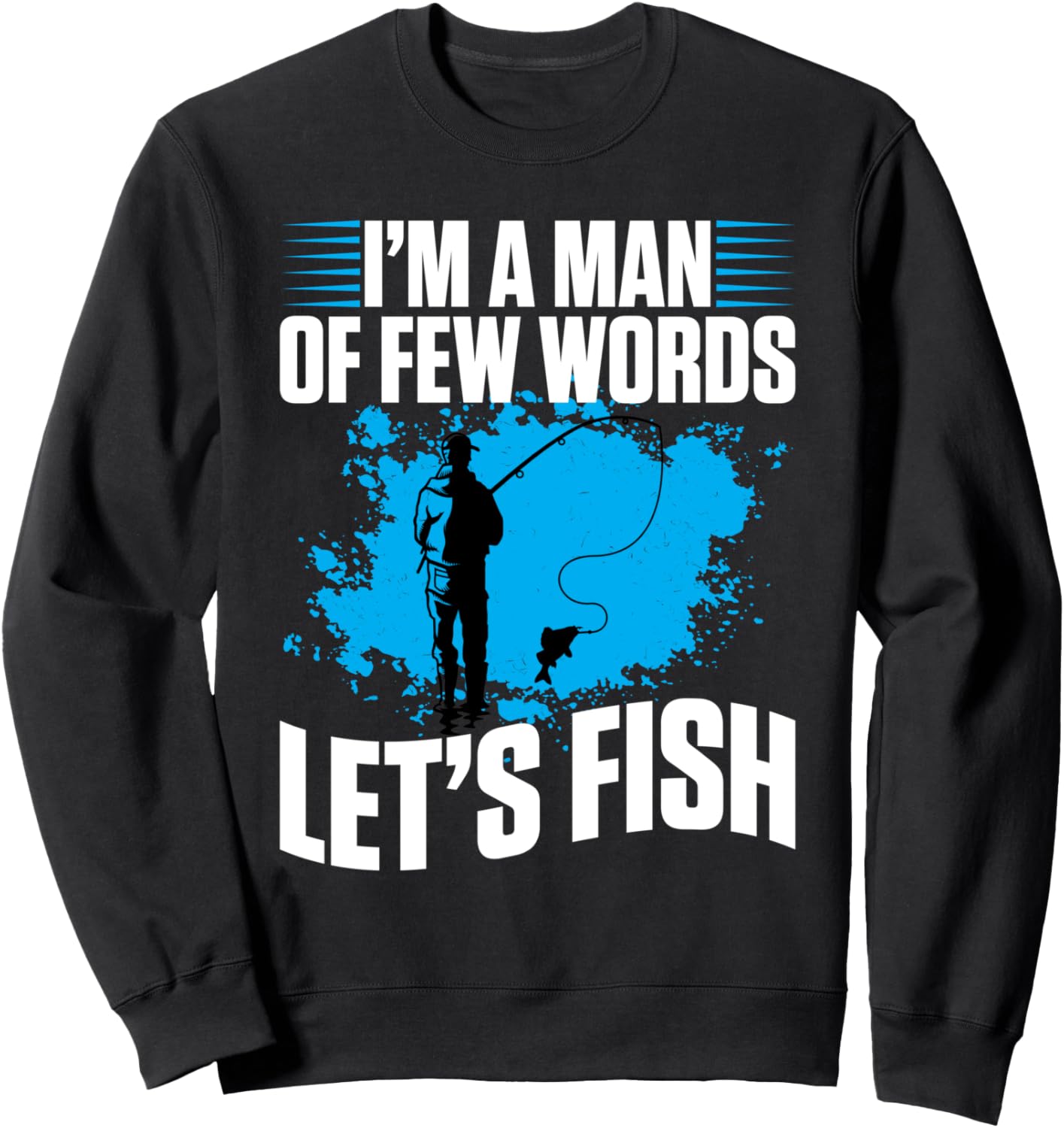 

Толстовка с дизайном Немногословный рыбак для рыбаков Fishing Design Ideas For Fishers, черный