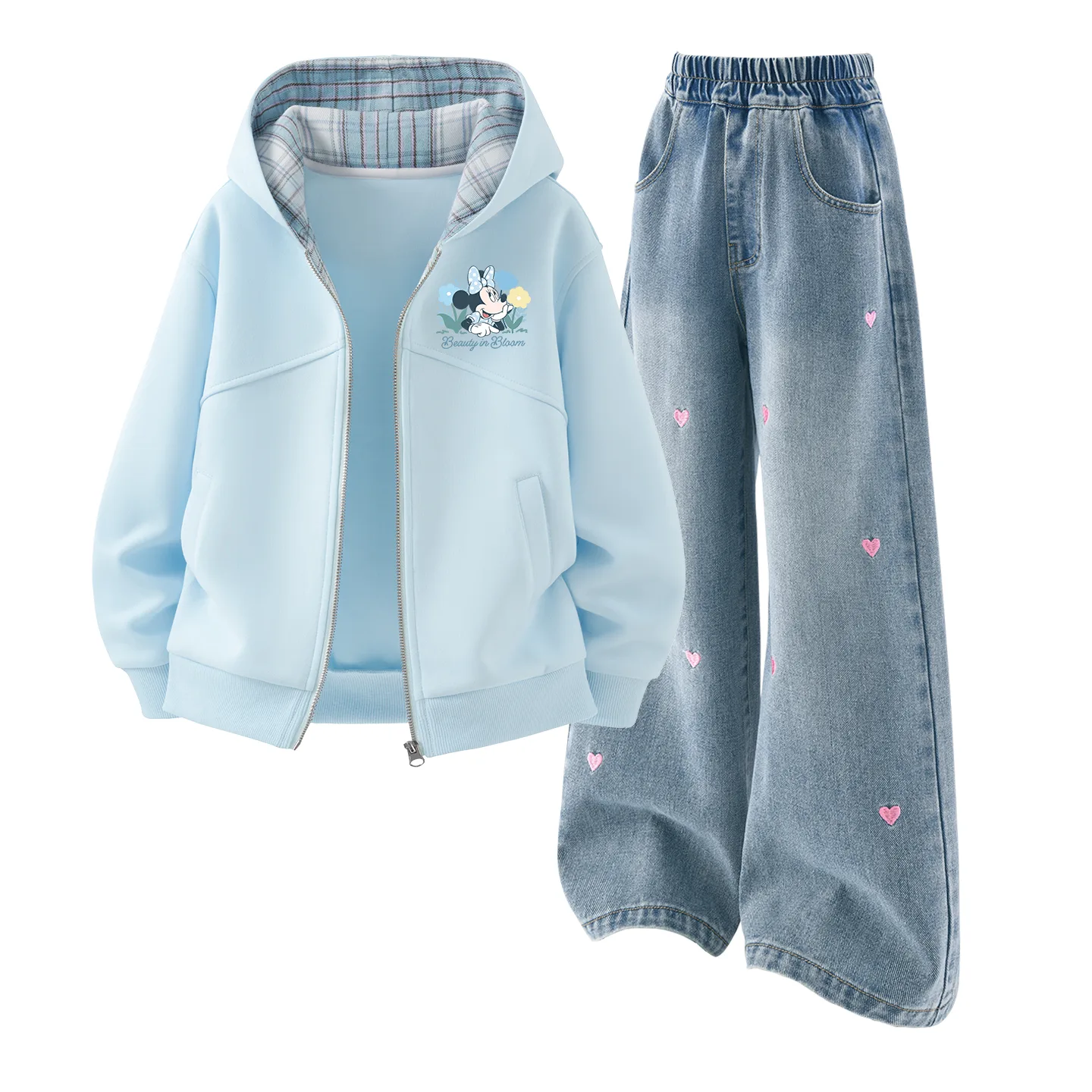 Детский спортивный комплект Casual Sportswear из 2 предметов Disney, Di's Smile Flower K Pudding Blue+Solid Color Sea Salt Blue
