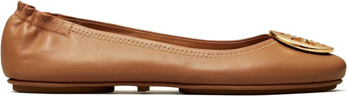 Балетки Minnie Travel Ballet w/ Metal Logo Tory Burch, цвет Royal Tan/Gold — фото 2