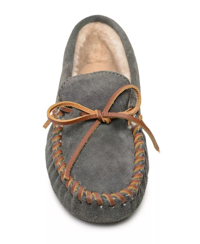 Мужские тапочки с ворсовой подкладкой и мягкой подошвой Minnetonka, серый — фото 3