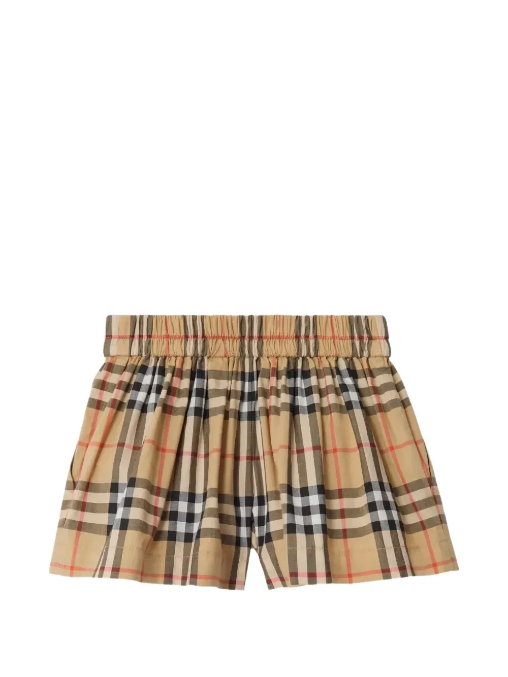 Шорты из хлопка в клетку Burberry Kids, бежевый